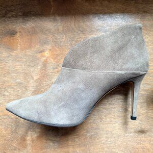 Boden Grey Suede Booties (Size 38, 3.5 inch heel)